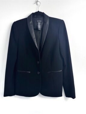 Lord & Taylor Black Satin Lapel Blazer